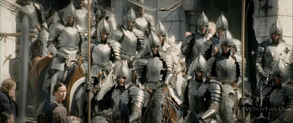 Gondor süvarileri Osgiliath'a gidiyor.