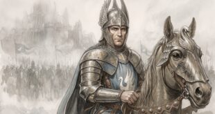 Dol Amroth Prensi Imrahil Minas Tirith savunmasında atının üzerinde.