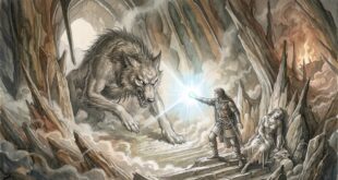 Carcharoth, Beren ve Lúthien'e karşı savaşırken.