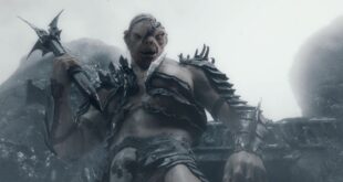 Çelik palasıyla savaşmaya hazırlanan Kuzeyli Gundabad Ork Reisi Bolg.