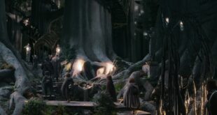 Caras Galadhon mallorn ağaçları ve Lothlórien başkenti.