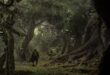 Fangorn Ormanı'nın derinliklerinde yer alan kadim Ent Ağaçsakal, Merry ve Pippin ile birlikte.