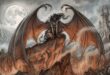 Orta Dünya'da Kurtadamlar Adası Tol-in-Gaurhoth ve Minas Tirith kalesinde, Sauron'un ulağı vampir Thuringwethil devasa yarasa formu ve demir pençeleriyle.